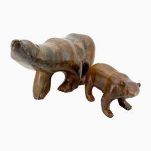 Pierre Chenet, Art Deco Polar Bear Sculptures, 1930s-1940s, Bronzes, Set of 2