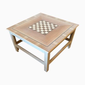 Tavolino da caffè quadrato naturale con scacchiera di Simoeng