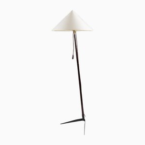 Vintage Stehlampe mit Stoffschirm von Rupert Nikoll für Rupert Nikoll, 1950er