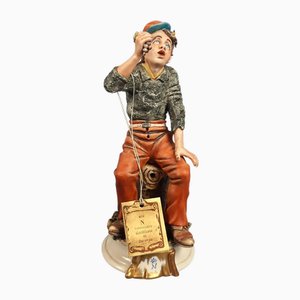 Vintage Porcelain Sculpture of Boy with Bunch of Grapes from Capodimonte, 1970s