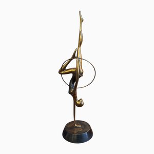 Figurine de Danseuse au Cerceau en Bronze, 1930s