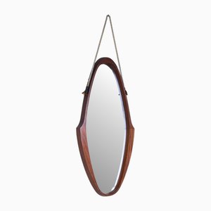 Wall Mirror with Wooden Frame and Rope, 1960