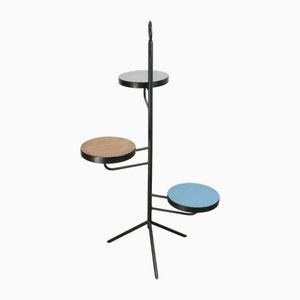 Mid-Century Metal and Wooden Plant Stand, 1950s