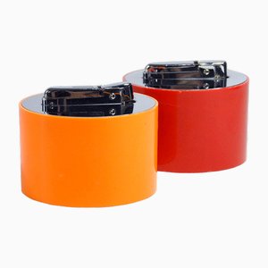 Space Age Table Lighters in Orange and Red, 1970s, Set of 2