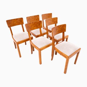 Art Deco Chairs, Poland, 1940s, Set of 6