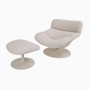Juego de Sillón F518 con otomana de Geoffrey Harcourt para Artifort, años 70
