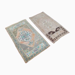 Small Turkish Distressed Rugs, Set of 2
