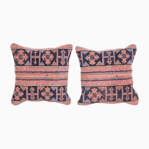 Turkish Oushak Rug Pillow Covers, 2010s, Set of 2