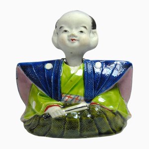 Japanese Rakugo Nodding Porcelain Figurine, 1890s