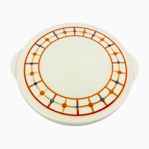 Plat à Gâteau Art Déco en Céramique de VVB Elsterwerda, 1940s