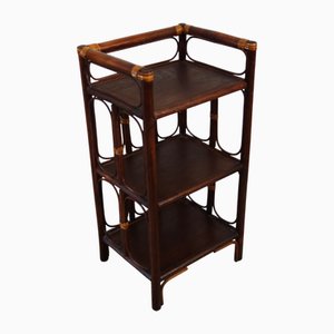 3-stufiges Vintage Regal aus Bambus & Rattan, 1960er