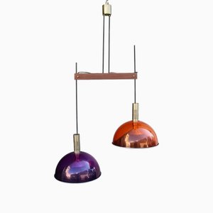 Lustre en Verre Acrylique et Métal de Stilux Milano, 1950s