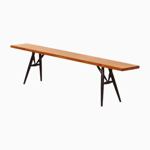 Pine & Birchwood Pirkka Bench by Ilmari Tapiovaara for Laukaan Puu, Finland, 1950s