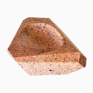 Cenicero pesado Art Déco de mármol rosa, años 60
