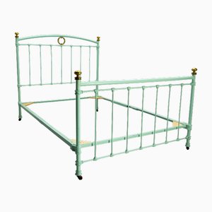French Double Bed in Metal and Brass, 1890s