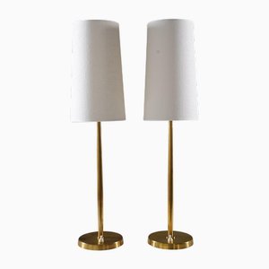 Swedish Brass Table Lamps from Böhlmarks, 1950s, Set of 2