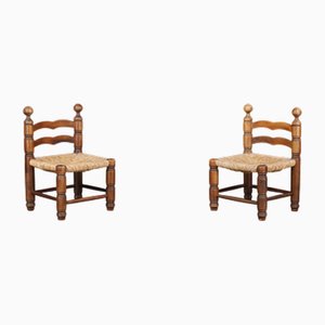 Französische Vintage Kaminsessel aus Buche von Charles Dudouyt, 1940, 2er Set