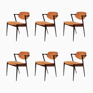 Sillas de comedor de palisandro de Kai Kristiansen para Schou Andersen, años 60. Juego de 6