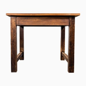 Vintage English Oak and Iroko School Table, 1950s