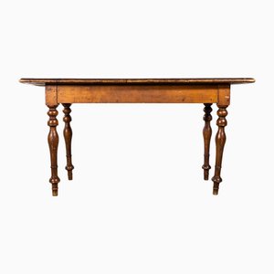 Small French Oak Bobbin Leg Kitchen Dining Table, 1940s