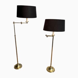 Reading Lamps with Removable Brass Arms, 1940s, Set of 2