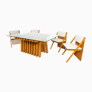 Mid-Century Modern Esstisch von Tito Pinori, 1970er, 6er Set