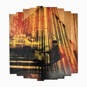 Hugo Garcia-Urrutia, Rays of City Light, Photograph on Maple Wood, 2024