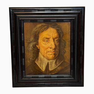 English Artist, Portrait Lord Protector of England Puritan Oliver Cromwell, 1910, Chromlithograph Print, Framed