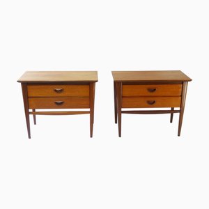 Tables de Chevet Mid-Century Scandinaves en Teck, Danemark, Set de 2