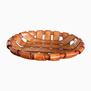 Vintage Italian Woven Ceramic Fruit Bowl, 1960s