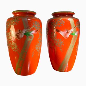 Bemalte Keramikvasen, 2er Set