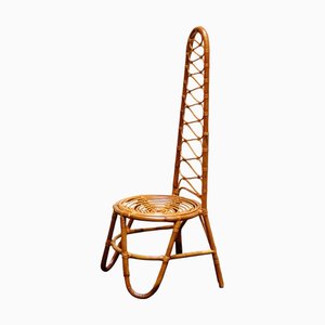Chaise d'Appoint en Rotin et Bambou, France, 1960s