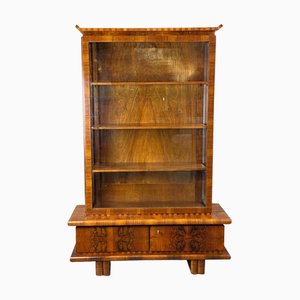Vintage Art Deco Vitrine aus Nussholz, 1930er
