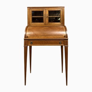 Bureau Cylindre Style Louis XVI avec Fenêtre en Marqueterie, 1900s