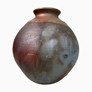 Vaso Bizen Ware in ceramica di Manabu Sakakibara, anni '50