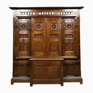 Garderobe mit Kommode aus Eiche, 1880er