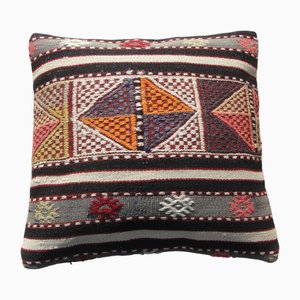 Vintage Turkish Handmade Wool Kilim Rug Cushion Cover