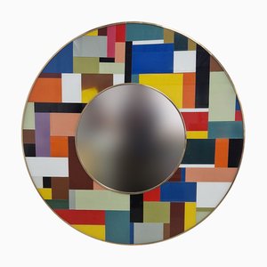 Round Glass Mirror, 1980s