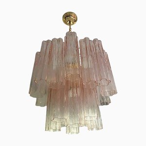 Murano Style Glass Tronchi Chandelier with Gold 24k Metal Frame from Simoeng