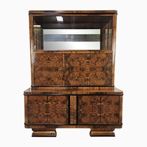 Art Deco Display Cabinet in Feather and Walnut, Austria, 1940