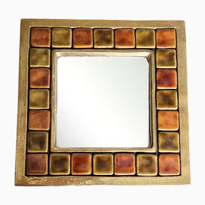 Miroir Carreaux de Céramique Motif Mithé Épeautre Patio, 1952