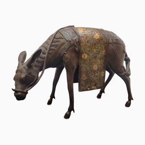 Showa Era Japanischer Künstler, Pferd in Ehrfurcht, 1980er, Bronze
