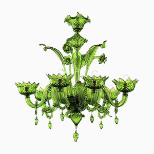 Lampadario in vetro di Murano verde traslucido di Simoeng