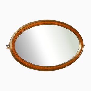 Large Le Gracieux Oval Patinated Mirror, 1940s