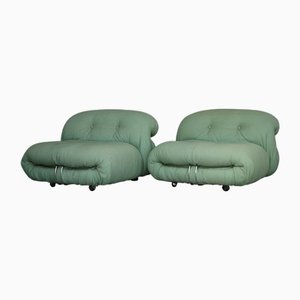 Set of Vintage Soriana Lounge Chairs by Afra and Tobia Scarpa for Cassina, 1970s