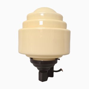 Art Deco Wall Lamp in Glass and Bakelite, 1930s