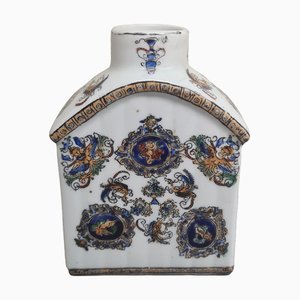 2nd Half 20th Century Chinese Porcelain Tea Caddy by Adele Carey, 1980s