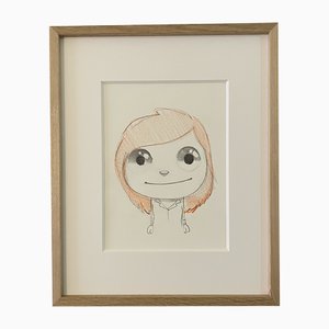 Javier Calleja, Untitled (Frances), 2017, Graphite and Crayon on Paper, Framed