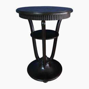 Round Carved Side-Table with Two Levels in Oak, Germany, 1920s