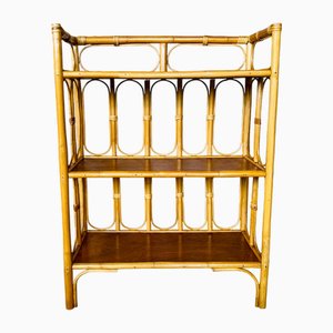 Vintage Bamboo and Rattan 3-Tier Shelf, 1960s